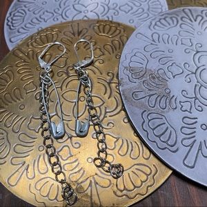 Handmade Safety Pin & Chain Earrings